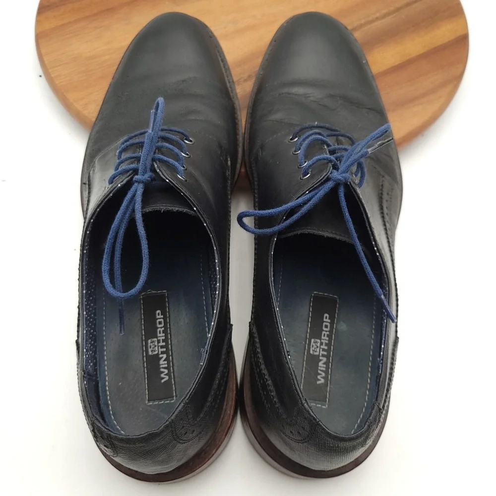 Winthrop‎ Braxton Oxford Shoes Mens Size 12 Black Leather
